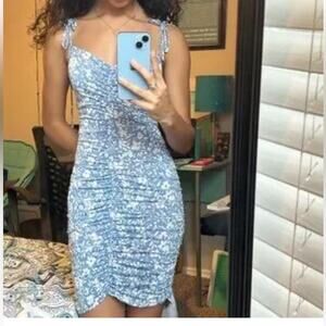 Endless Blu Becca Midi dress floral ruched dress Medium